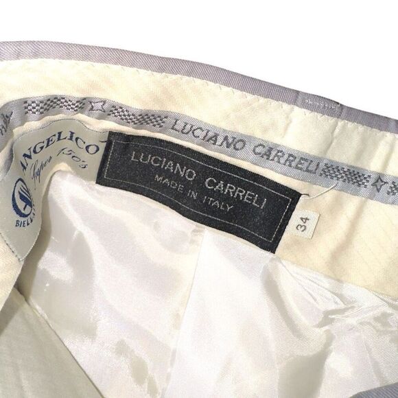 Luciano Carreli Angelico Super 130s Dress Pleated Trouser Pants 34/30 - Picture 2 of 10